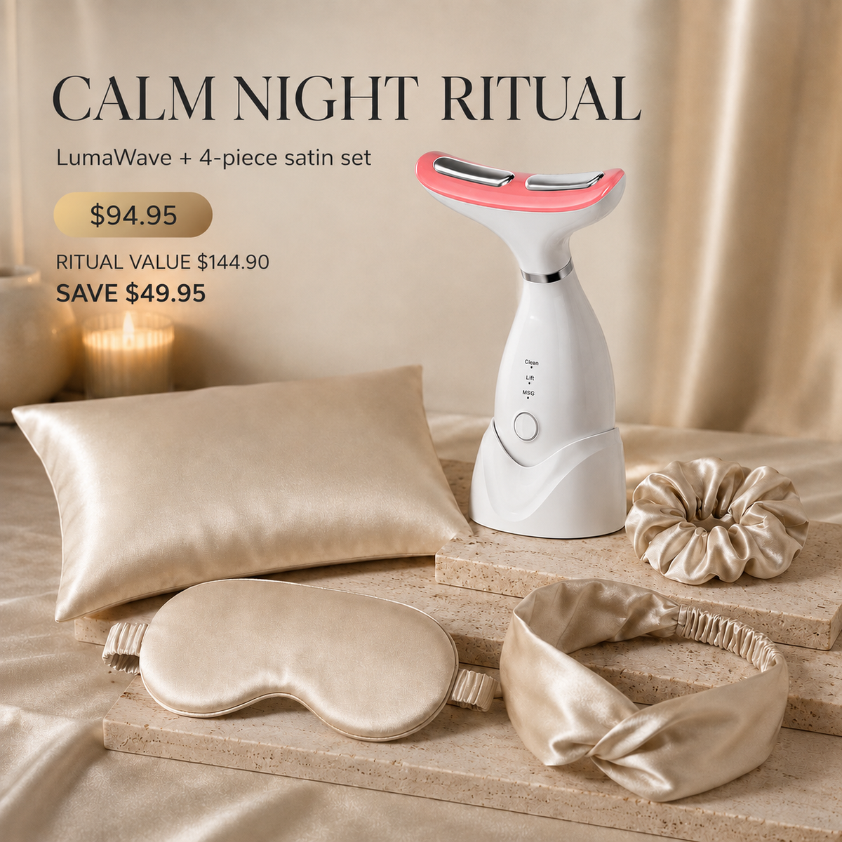 CALUNE LumaWave Calm Night Ritual — $94.95, ritual value $144.90, save $49.95