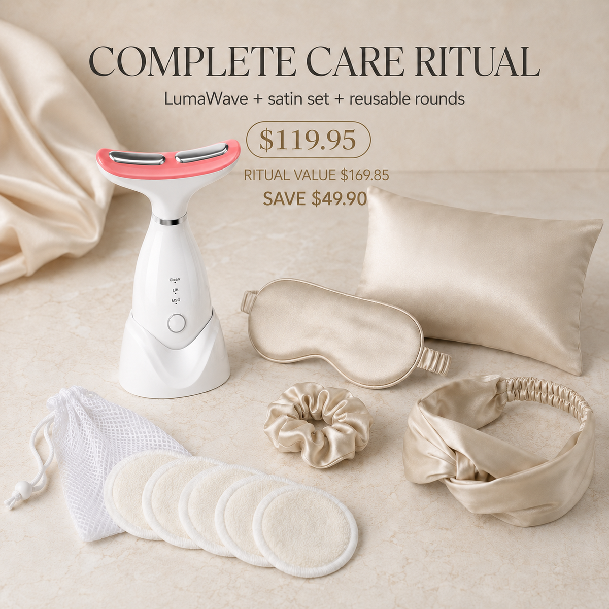 CALUNE LumaWave Complete Care Ritual — $119.95, ritual value $169.85, save $49.90