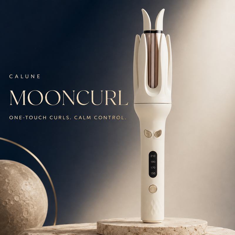 CALUNE MoonCurl automatic rotating hair curler in Moon Ivory