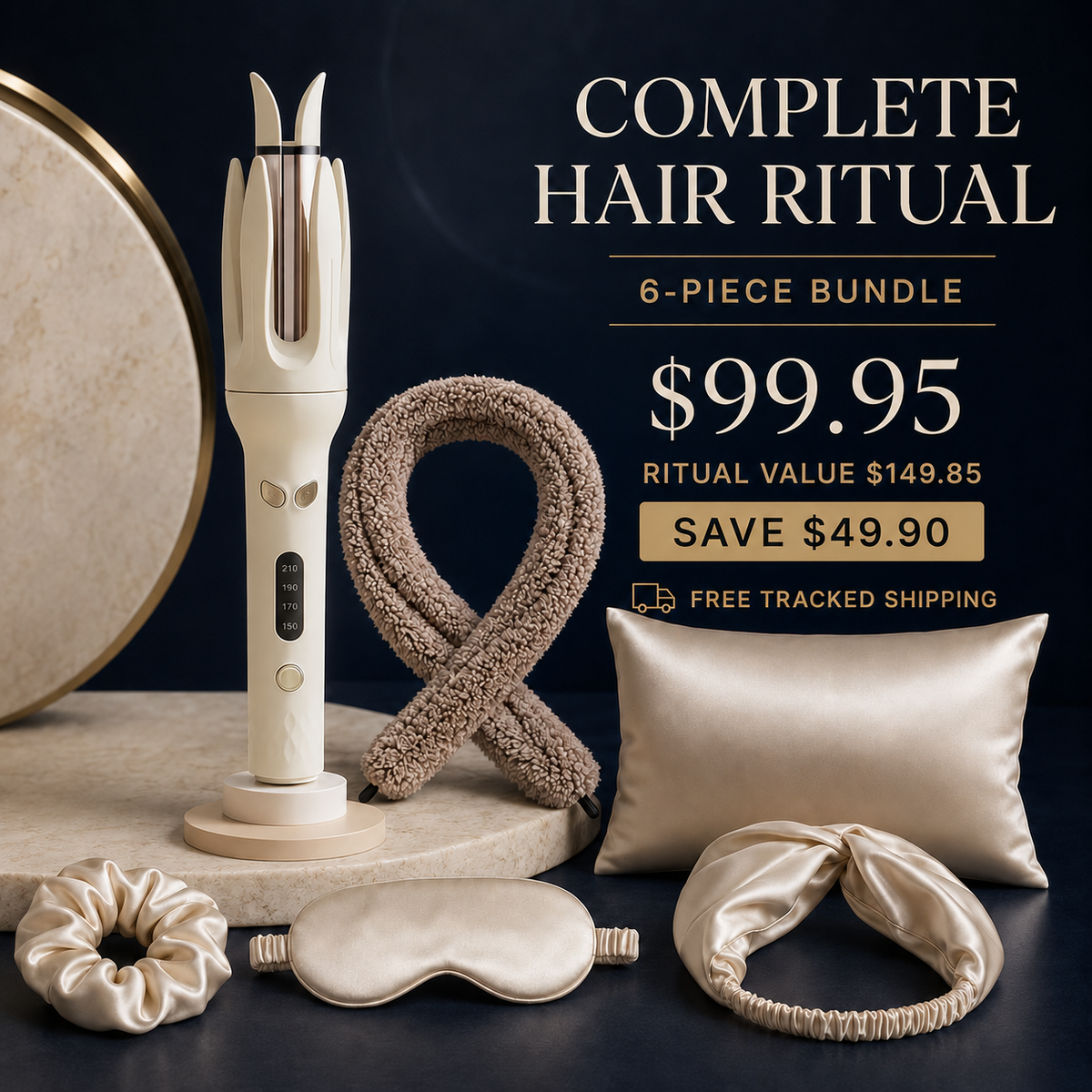 CALUNE MoonCurl Complete Hair Ritual — $99.95, ritual value $149.85, save $49.90
